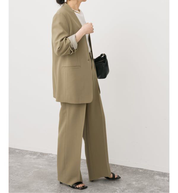 Spick and Span「トロストレッチVカラージャケット」|ノーカラージャケット|