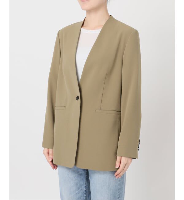 Spick and Span「トロストレッチVカラージャケット」|ノーカラージャケット|