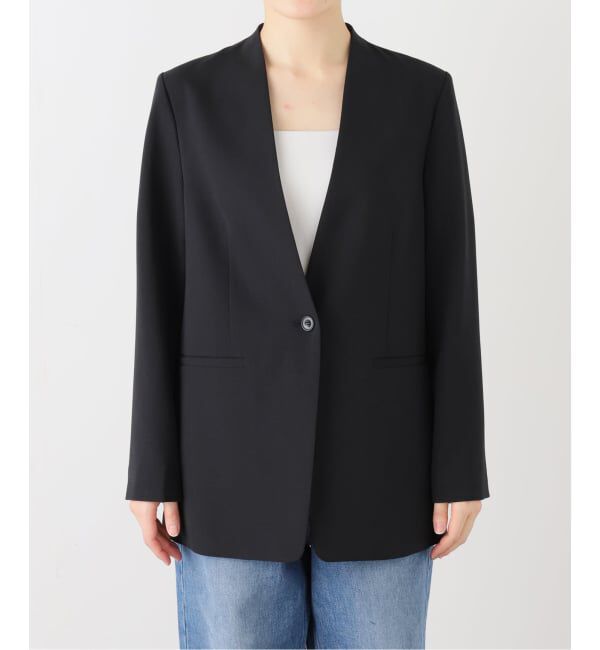 Spick and Span「トロストレッチVカラージャケット」|ノーカラージャケット|