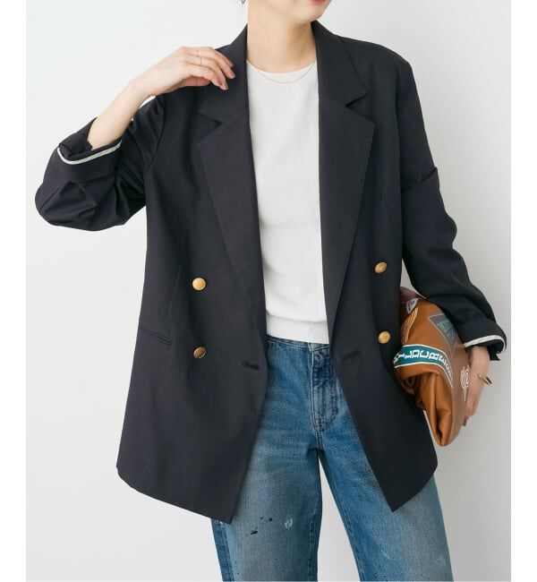 Spick and Span「《予約》サマークロスダブルジャケット」|テーラードジャケット|ネイビー