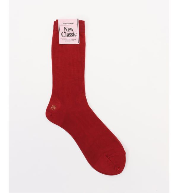 NOBLE「MARCOMONDE/マルコモンド sheer ribbed short socks」|ソックス|レッド