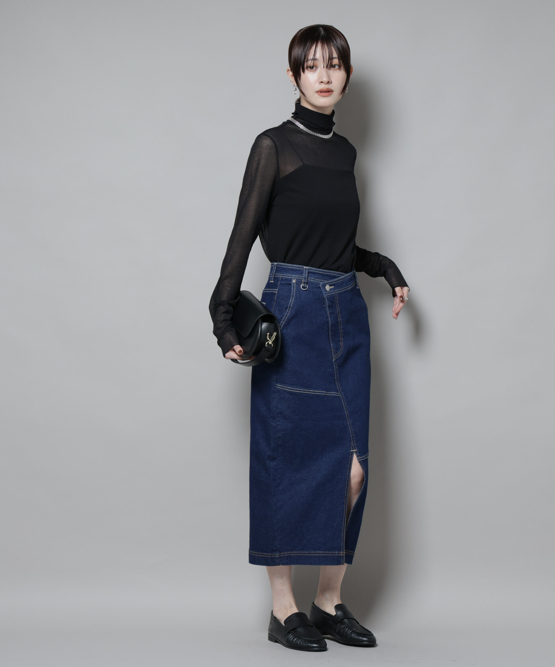 nano･universe「梨地シアータートルカットトップス」|Tシャツ・カットソー|