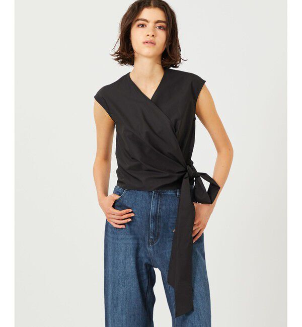 BEIGE,「 HYDRANGEA / カシュクールブラウス」|シャツ・ブラウス|Black