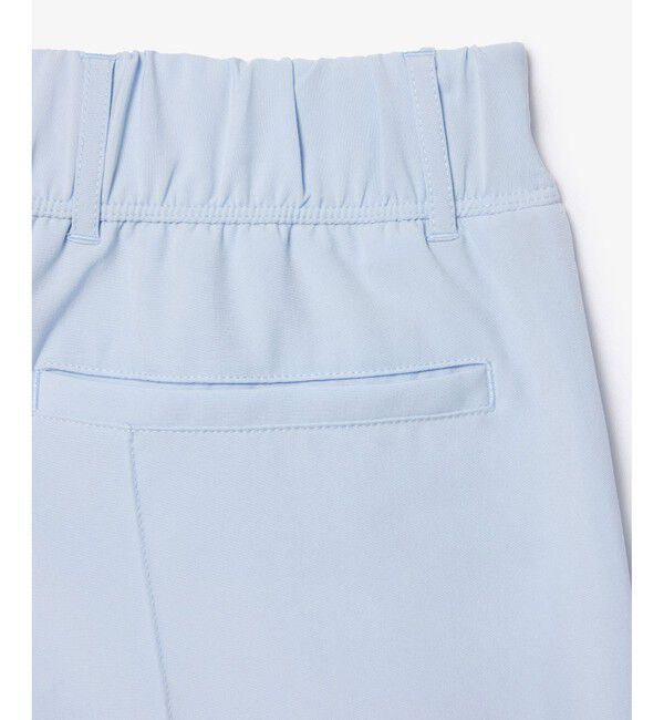 LACOSTE「UPF30+ UVカット センタークリース ストレッチテーパードスリムパンツ / ゴルフパンツ」|チノ|