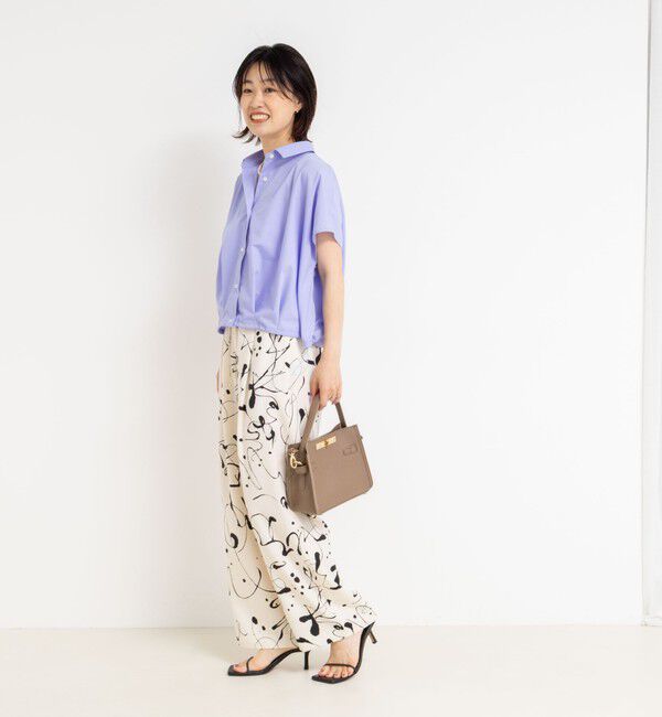 NOLLEY'S「ウォッシャブルプリントタックワイドパンツ」|チノ|