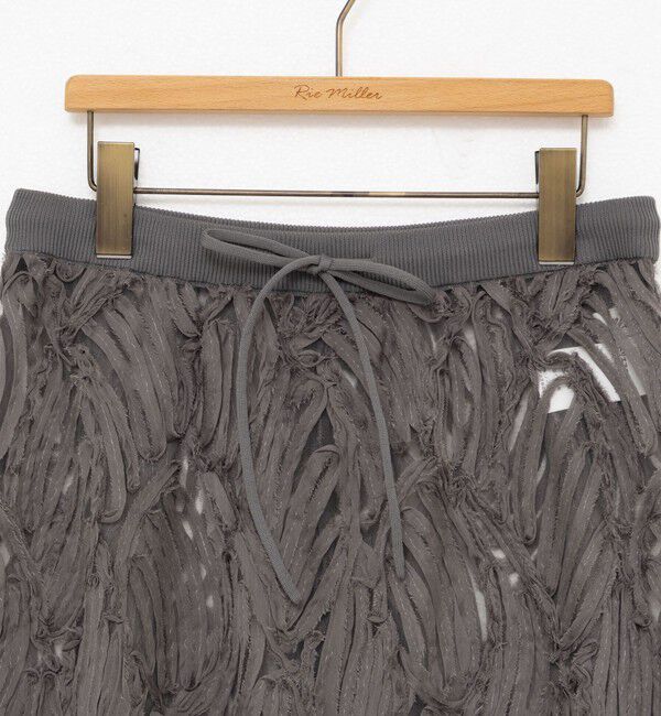 Rie Miller「《セットアップ対応》チュール刺繍タイトスカート」|タイト|