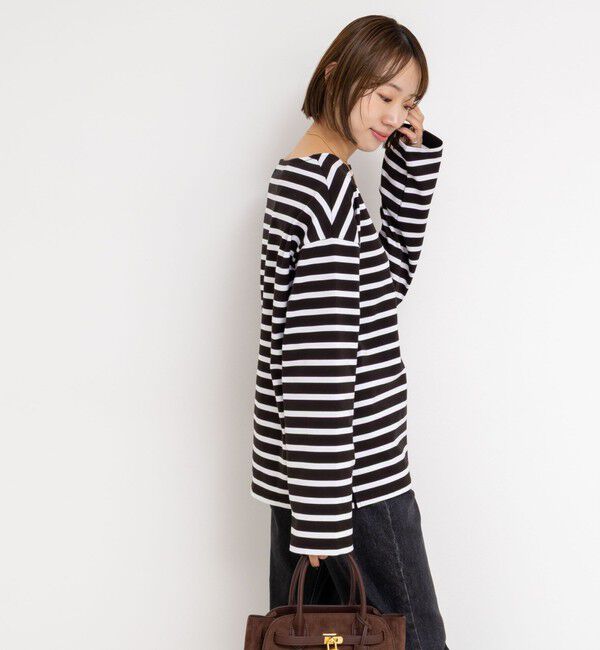 Rie Miller「BIGマリンボーダーボートネックプルオーバーカットソー」|Tシャツ・カットソー|