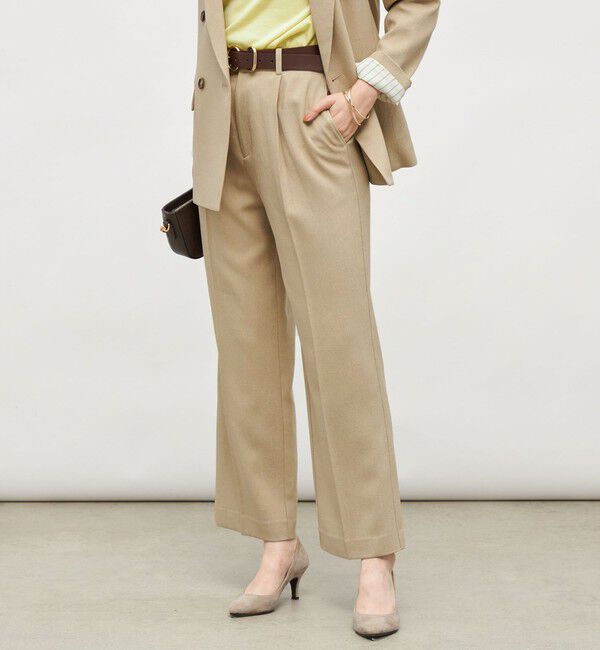 NOLLEY'S「《セットアップ対応》ウォッシャブルウール調セミワイドパンツ」|その他|ベージュ