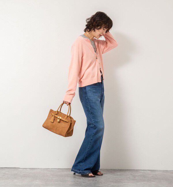 Rie Miller「《手洗い可能》《アンサンブル対応》モールヤーンクルーネックカーディガン」|カーディガン|