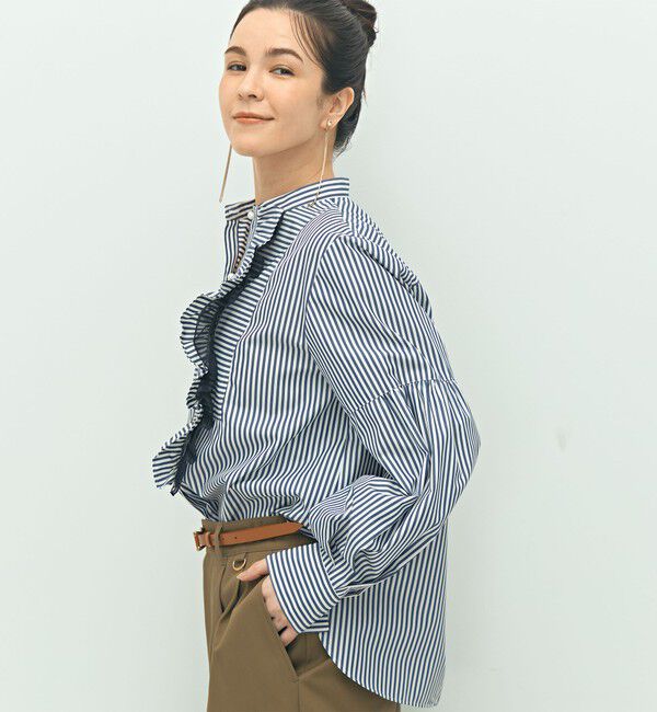 NOLLEY'S「パール釦ビブヨーク4WAYフリルブラウス」|シャツ・ブラウス|