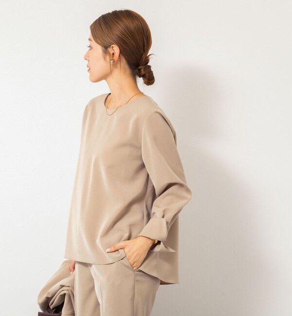 NOLLEY'S「《セットアップ対応》ウォッシャブルストレッチギャババックフレアブラウス」|シャツ・ブラウス|