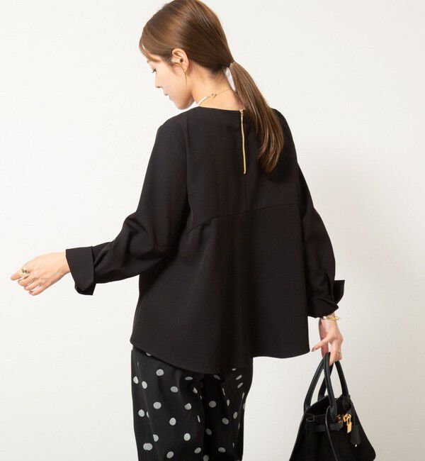 NOLLEY'S「《セットアップ対応》ウォッシャブルストレッチギャババックフレアブラウス」|シャツ・ブラウス|