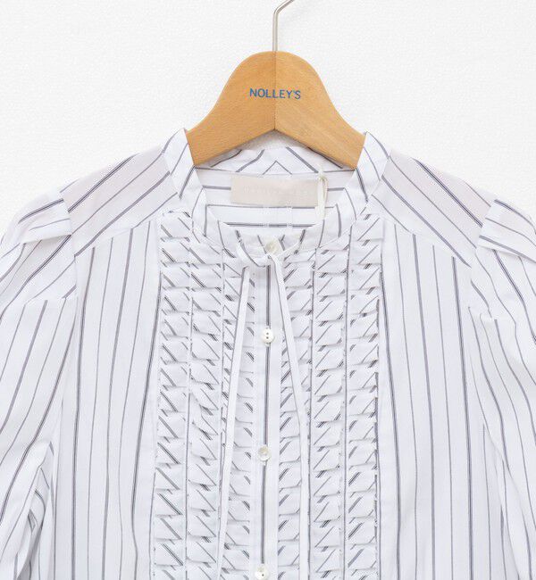 NOLLEY'S「【MARILYN MOON/マリリーンムーン】タックフリルストライプブラウス」|シャツ・ブラウス|
