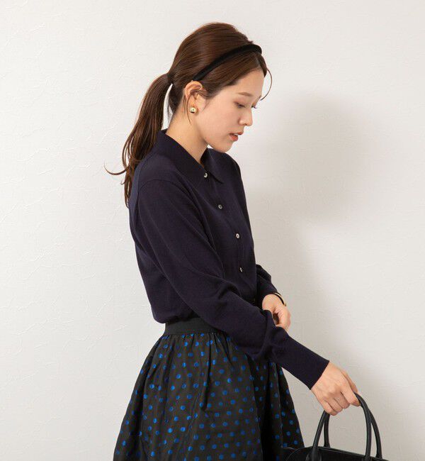 NOLLEY'S「《手洗い可能》16Gマレー襟付きカーディガン」|カーディガン|