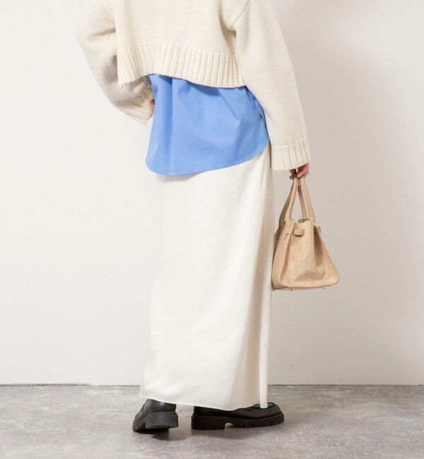 NOLLEY'S sophi「ウォッシャブルスエードサテンナロースカート」|タイト|