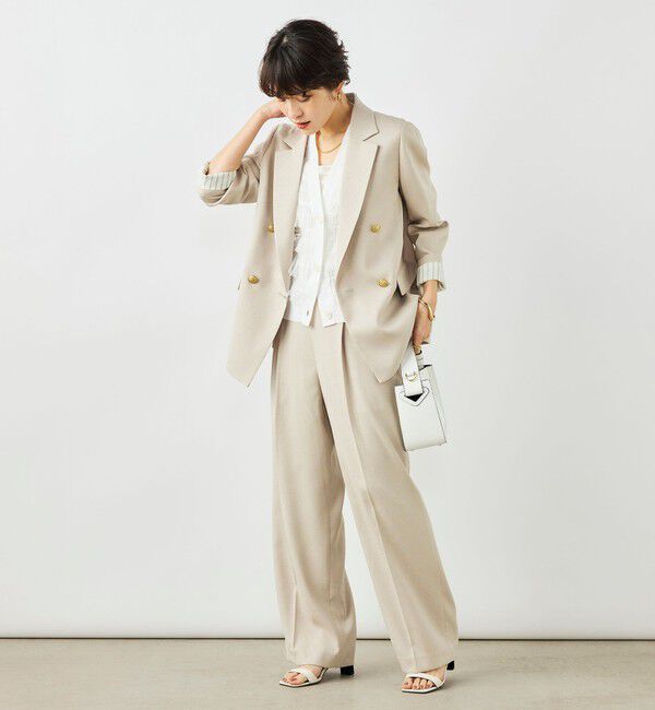 NOLLEY'S「《セットアップ対応》ウォッシャブルハイスペック麻調ダブルジャケット」|テーラードジャケット|