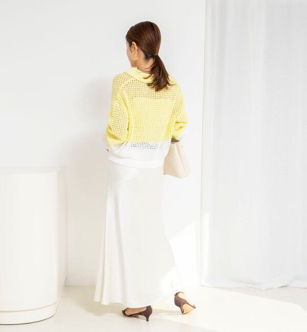 NOLLEY'S「《手洗い可能》テープメッシュ編ポロプルオーバー」|ニット・セーター|