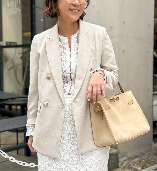 NOLLEY'S sophi「《セットアップ対応》ウォッシャブルスラブオックスダブルジャケット」|テーラードジャケット|