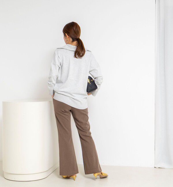 NOLLEY'S「ウォッシャブルピグメント加工フレアカットソーパンツ」|チノ|