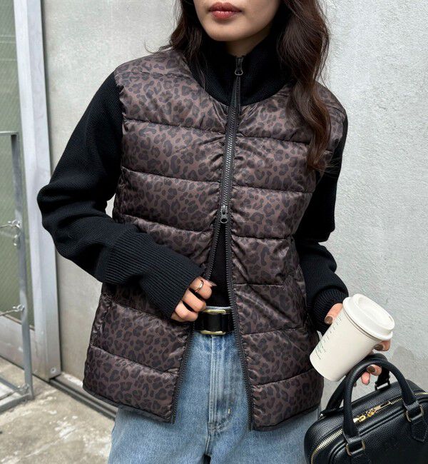 fredy emue「【TAION/タイオン】別注HI NECK DOWN JACKET+SLEEVE KNIT」|ダウン|ブラウン系その他
