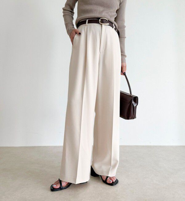 fredy emue「【人気商品の新型】とろみwarmタックスラックス」|スラックス|