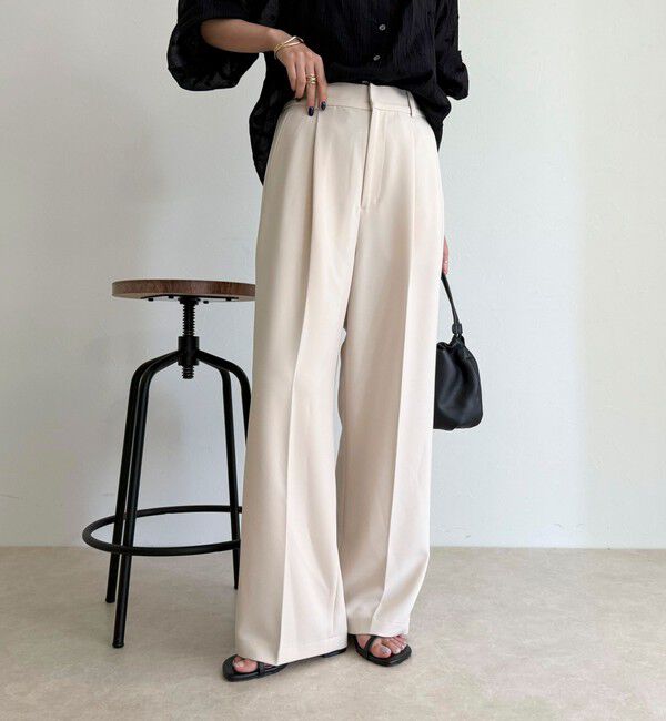 fredy emue「【人気商品の新型】とろみwarmタックスラックス」|スラックス|