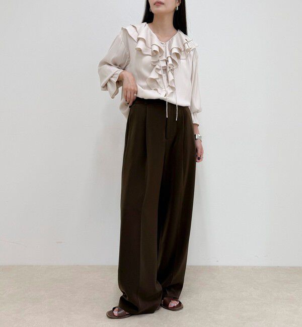 fredy emue「ボリュームフリル前開きブラウス」|シャツ・ブラウス|