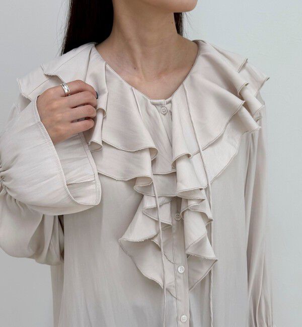 fredy emue「ボリュームフリル前開きブラウス」|シャツ・ブラウス|