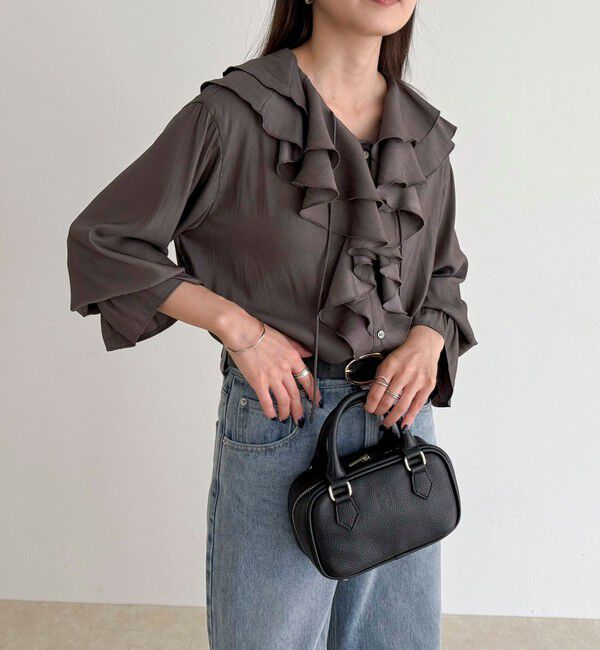 fredy emue「ボリュームフリル前開きブラウス」|シャツ・ブラウス|