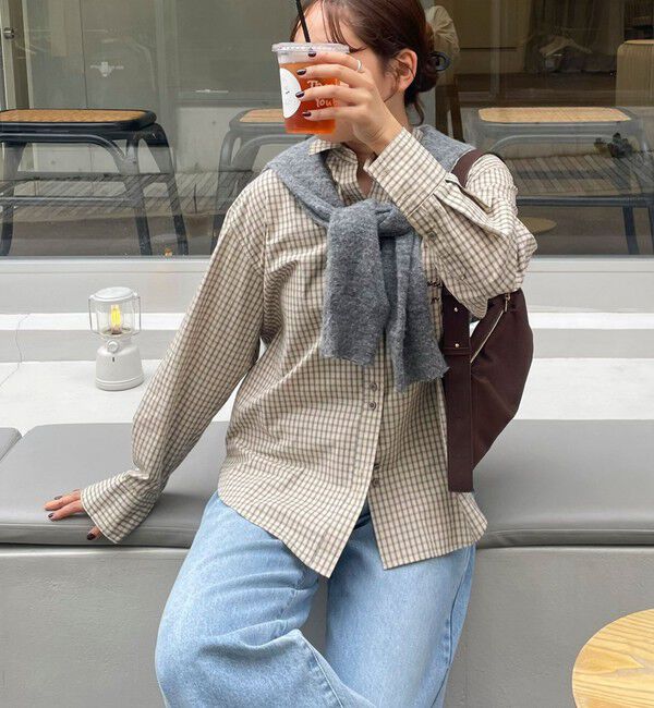 fredy emue「チェック刺繍シャツ」|シャツ・ブラウス|