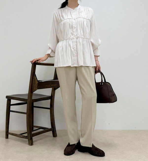 fredy emue「マイクロツイルサテンブラウス」|シャツ・ブラウス|