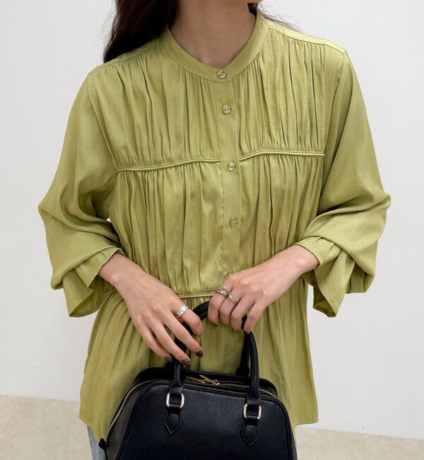 fredy emue「マイクロツイルサテンブラウス」|シャツ・ブラウス|