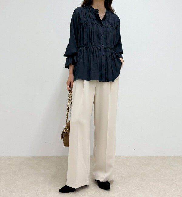 fredy emue「マイクロツイルサテンブラウス」|シャツ・ブラウス|