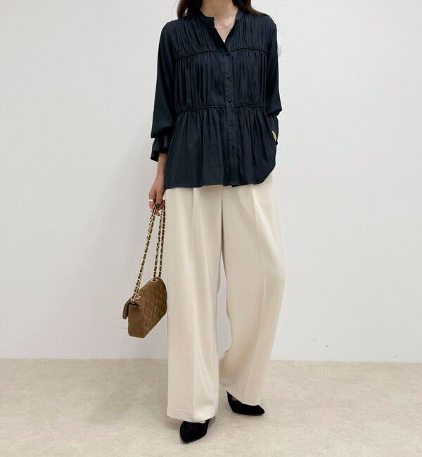 fredy emue「マイクロツイルサテンブラウス」|シャツ・ブラウス|
