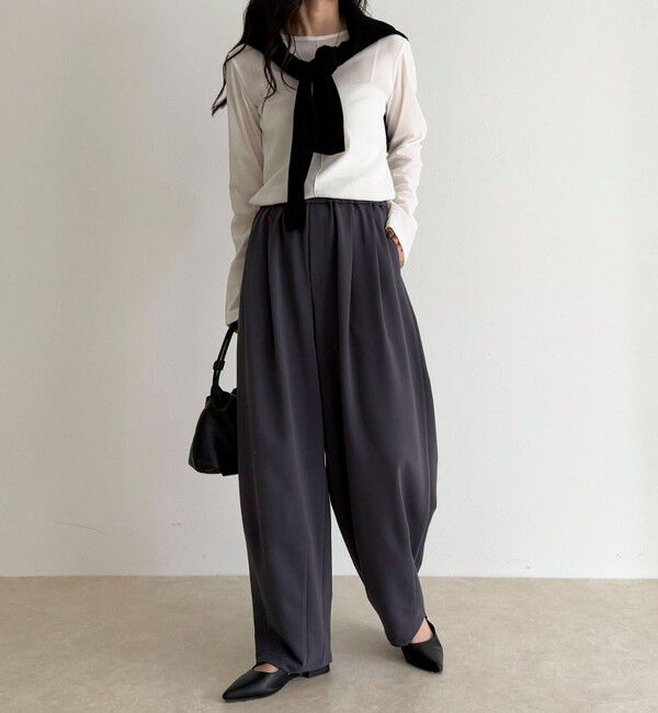 fredy emue「コクーンギャザーパンツ」|チノ|