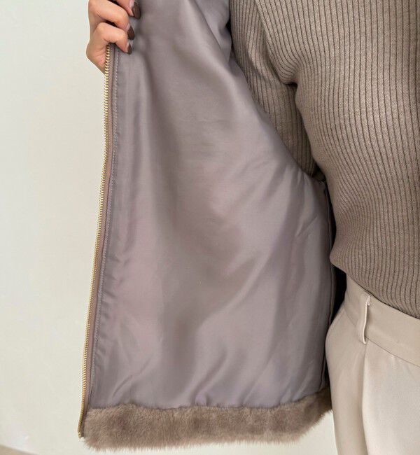 fredy emue「ボーダーキルトファーベスト」|ダウンベスト・ベスト|