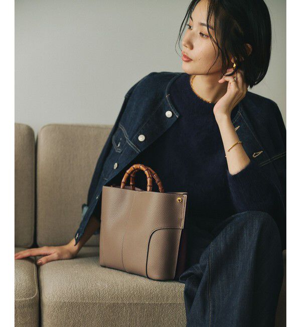 ROPE「【E'POR】BAMBOO BAG Medium【超軽量】」|ハンドバッグ|ベージュ系(28)