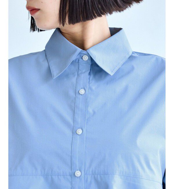 VIS「裾ティアードオーバーシャツ/UVケア・イージーケア」|シャツ・ブラウス|