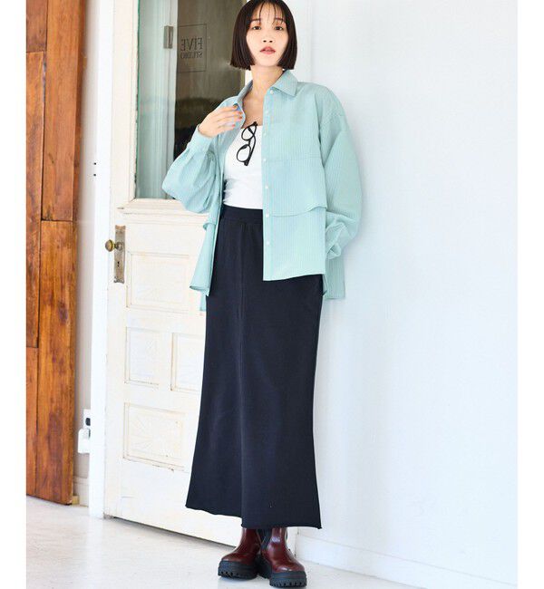 VIS「裾ティアードオーバーシャツ/UVケア・イージーケア」|シャツ・ブラウス|