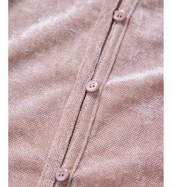 VIS「【2WAY】花柄＆無地アソート袖シャーリングベロアカーディガン」|カーディガン|