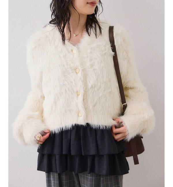 VIS「ラビットライクVネックカーディガン/イージーケア・WEB限定カラー」|カーディガン|オフホワイト(15)