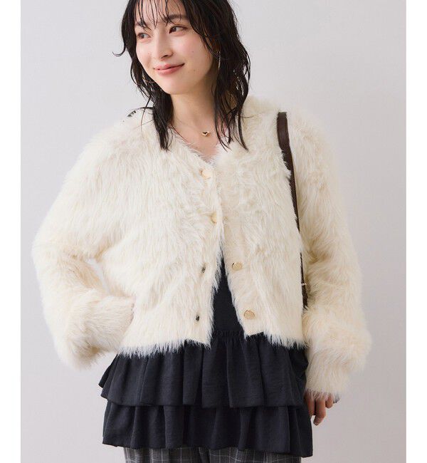 VIS「ラビットライクVネックカーディガン/イージーケア・WEB限定カラー」|カーディガン|