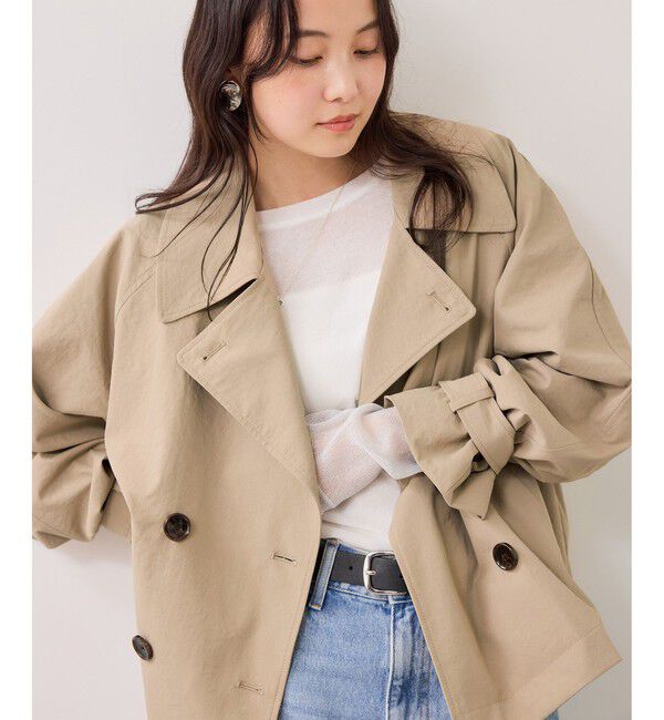 VIS「ショートトレンチコート/UVケア・撥水・花粉ガード」|トレンチコート|