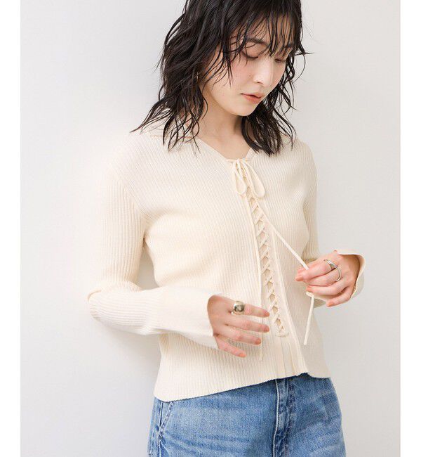 VIS「レースアップリブニット」|ニット・セーター|キナリ(16)