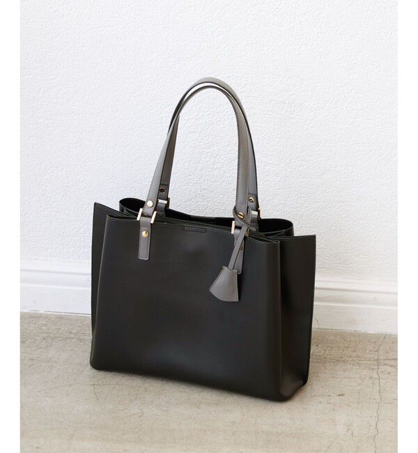 ROPE PICNIC PASSAGE「【WEB限定】【A4対応】チャーム付きバイカラートートバッグ/.通勤対応」|トートバッグ|クロメイン