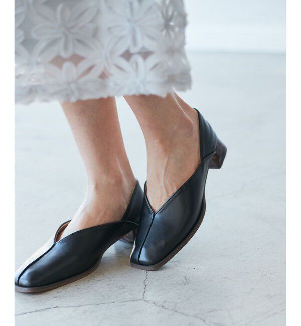 ROPE PICNIC PASSAGE「スクエアトゥセンターシーム甲深バブーシュ」|パンプス|