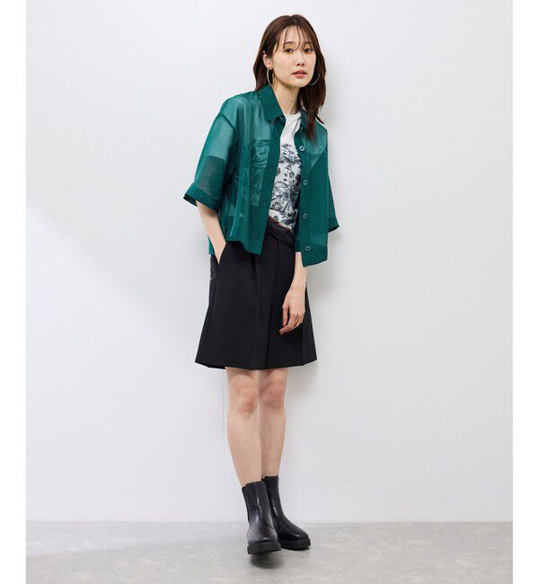 Rope&rsquo;Picnic「【接触冷感】ハーフスリーブシアーシャツ」|シャツ・ブラウス|