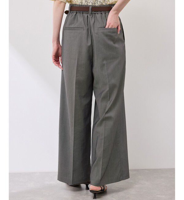 Rope&rsquo;Picnic「テンセルシャンブレータックワイドスラックス/通勤対応」|チノ|