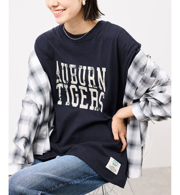 Rope&rsquo;Picnic「【DISCUS ATHLETIC/ディスカスアスレチック】オーバーサイズU.S.カレッジTシャツ」|Tシャツ・カットソー|ネイビー(40)