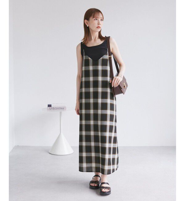 Rope&rsquo;Picnic「オンブレチェックキャミソールワンピース」|ワンピース|